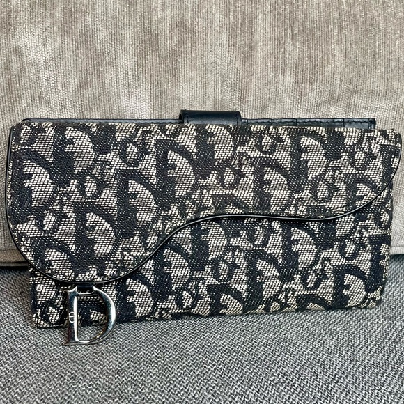 Christian Dior Oblique Vintage Saddle Wallet in Black - Excellent Condition! - Picture 2 of 16